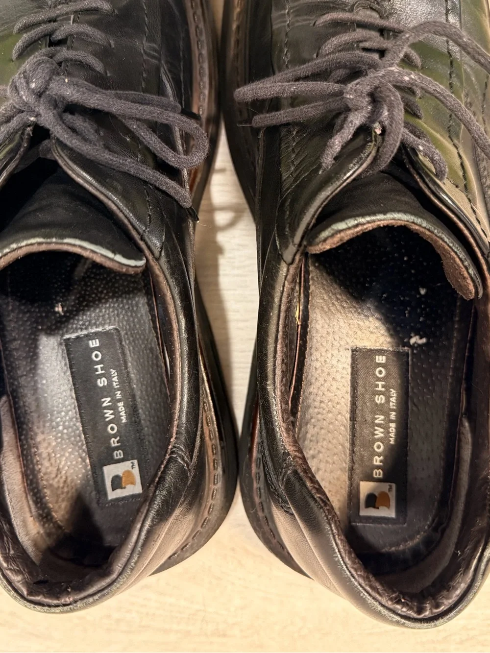 EUC BROWN Shoe Black Leather Men’s Size 11M, Made in Italy